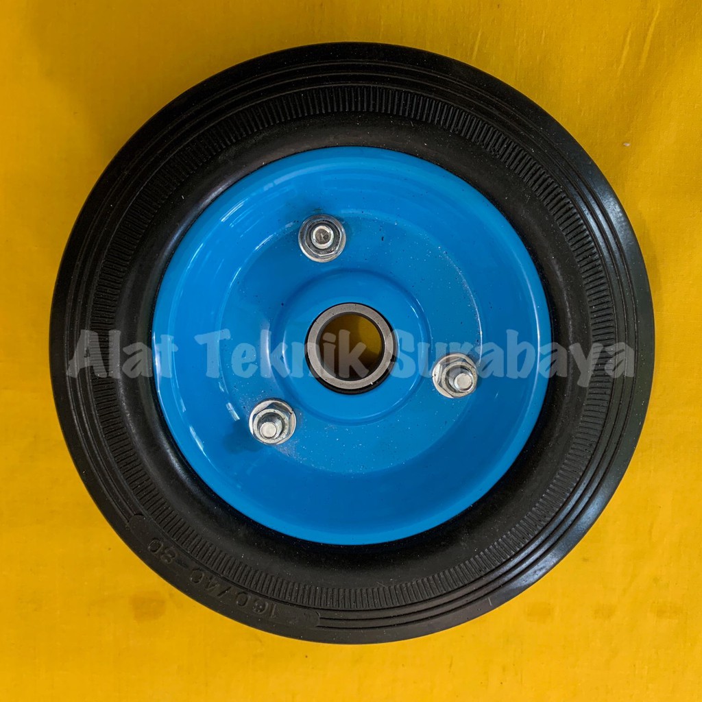 RODA LORI 8" INCH VELG BIRU BLUE ROLI TROLI TROLLEY TROLLY ETALASE TROLEY KARET GEROBAK BAN WHEEL