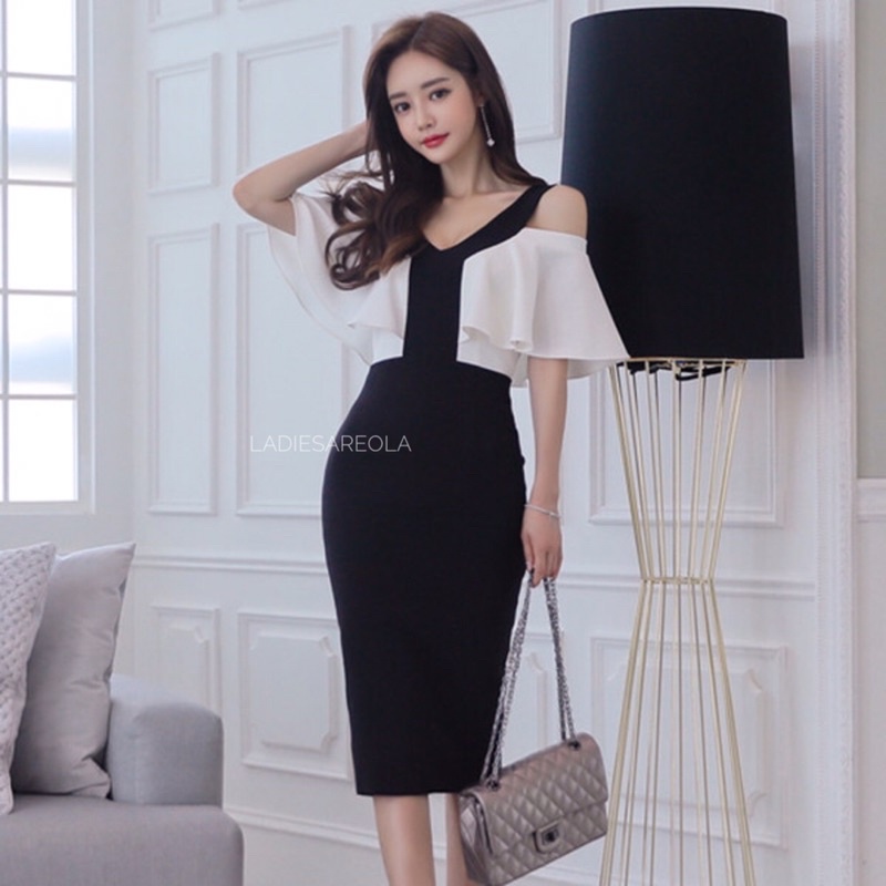 PAULA DRESS - Dress pesta bodycon sabrina dress off shoulder midi tanktop gaun party big size jumbo 