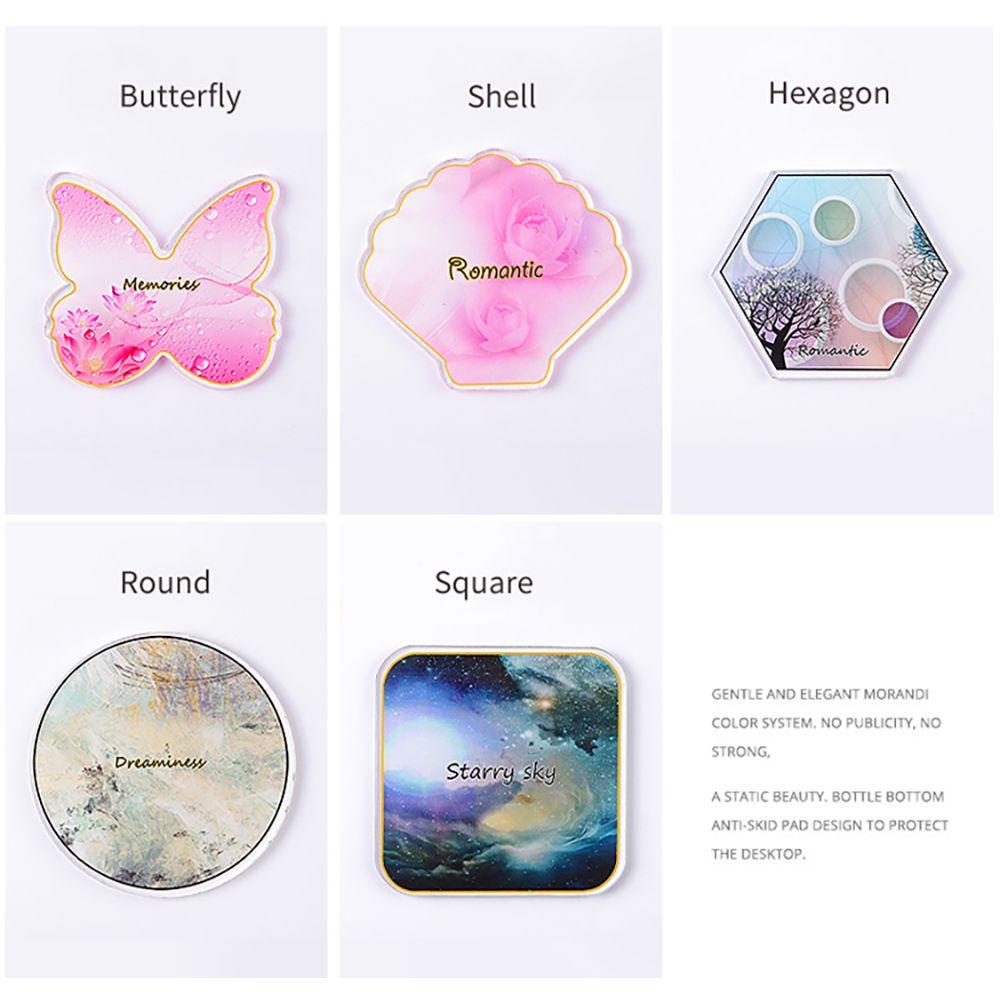 Mxbeauty Nail Art Tools Resin Hexagon Butterfly Papan Pajangan Kuku DIY