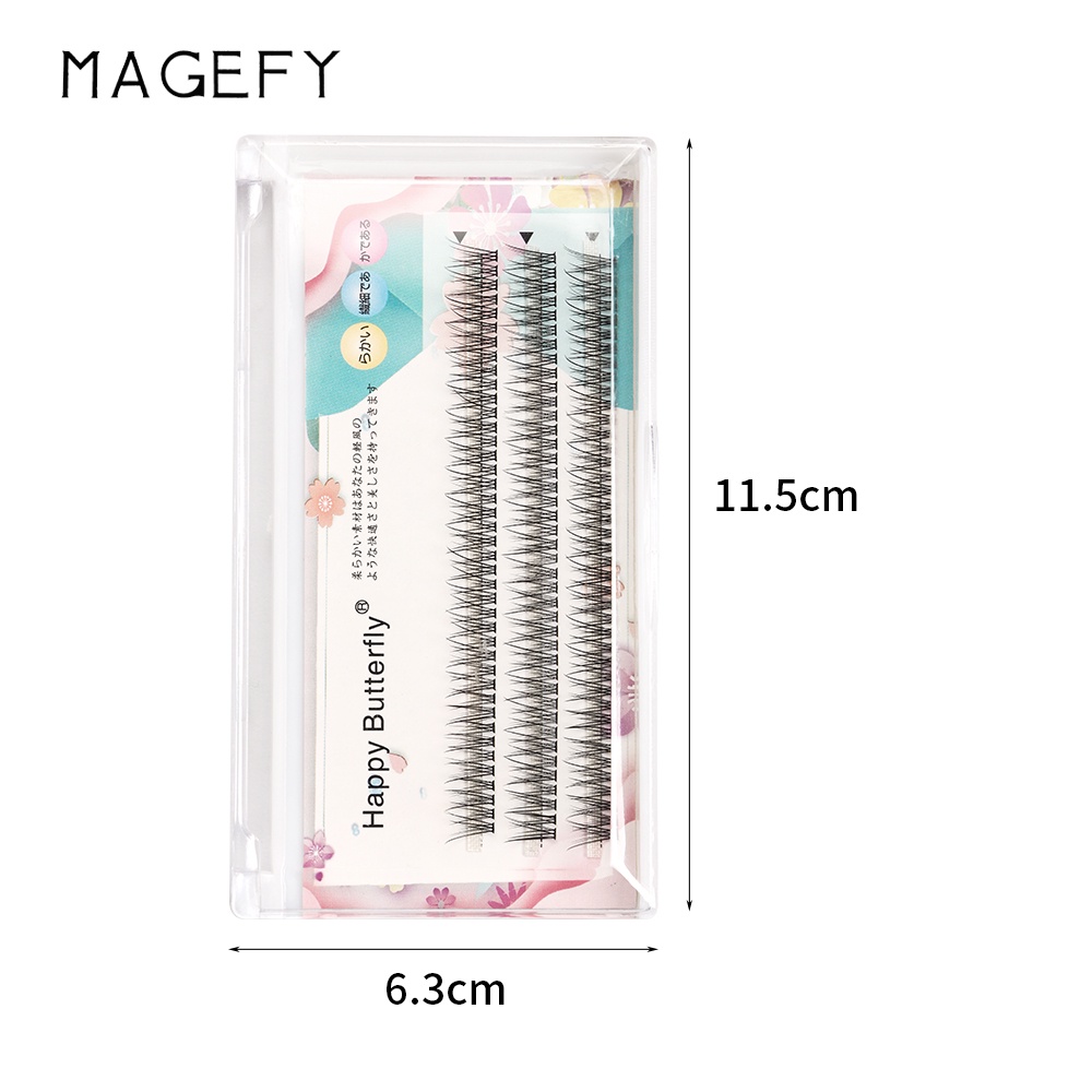 MAGEFY Ekstensi Bulu Mata Palsu 10mm Fishtail Tersegmentasi Ringan Alami 7159