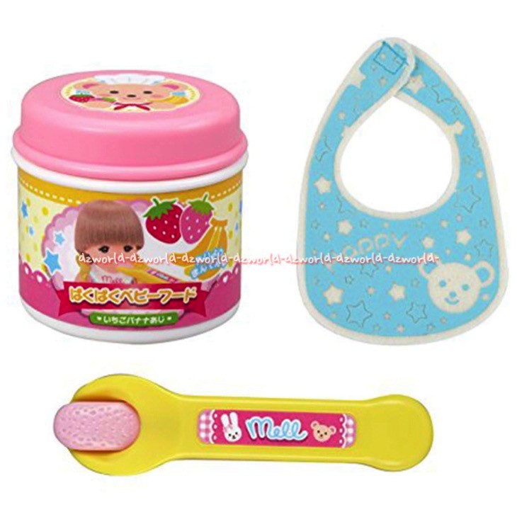 Mellchan Celemek Tempat Makan Bubur Mainan Boneka Mellchan