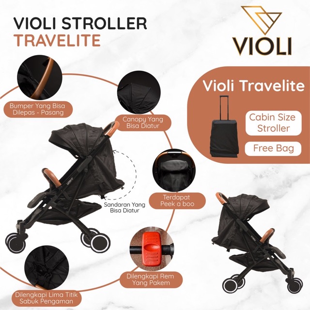 VIOLI TRAVELITE Stroller / stroller cabin sized / kokoh