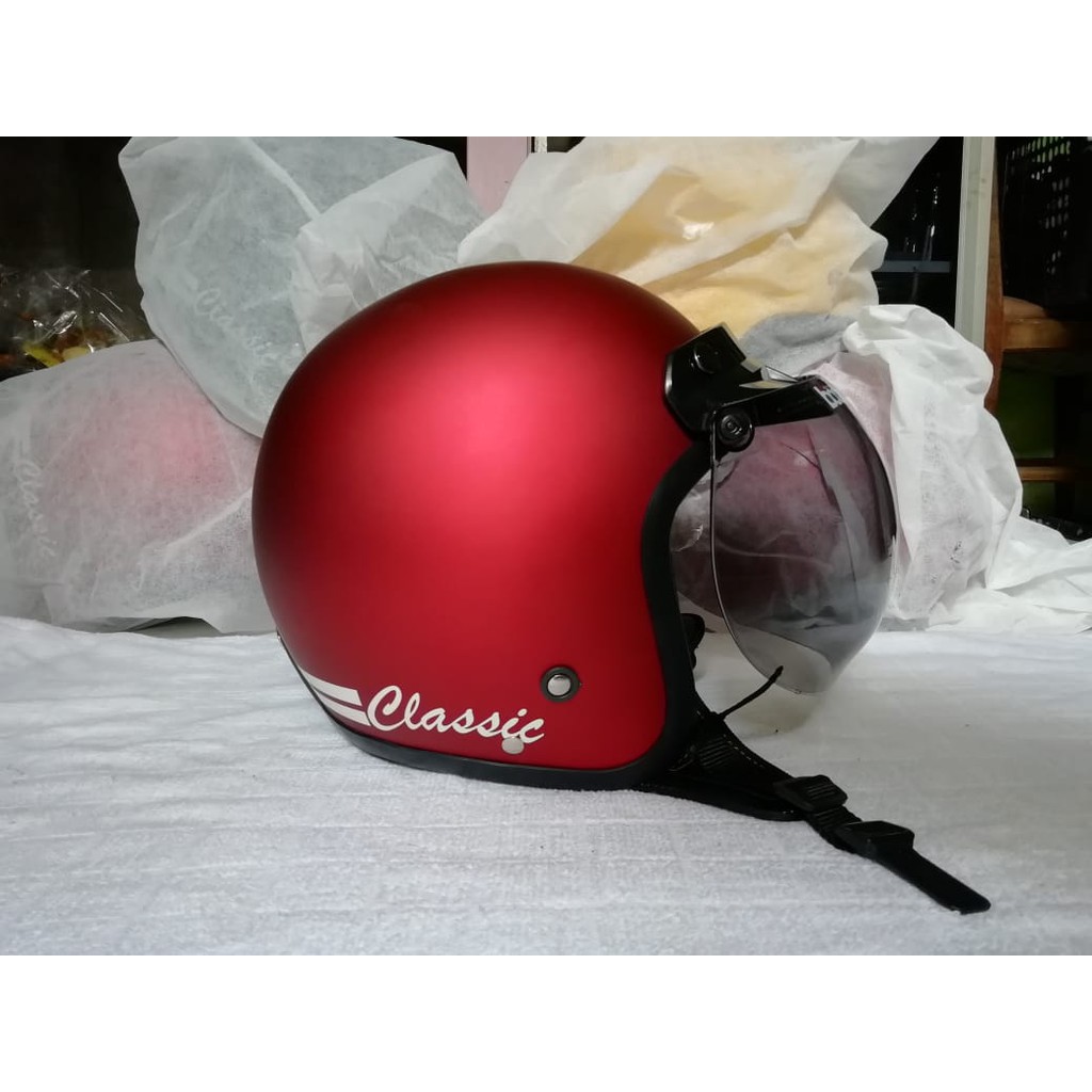 HELM BOGO ORIGINAL CLASSIC DEWASA WARNA MERAH DOFF [BEST SELLER]