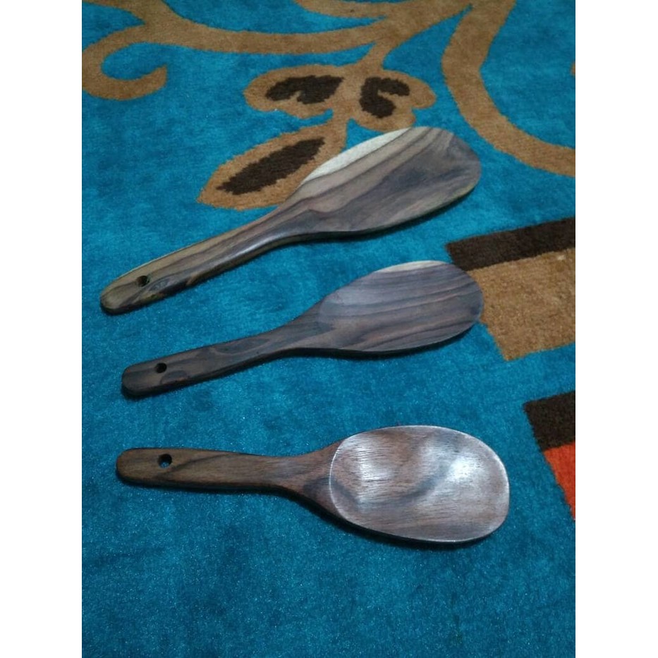 Centong Nasi / Sendok Nasi Kayu Sonokeling set isi 3 pcs