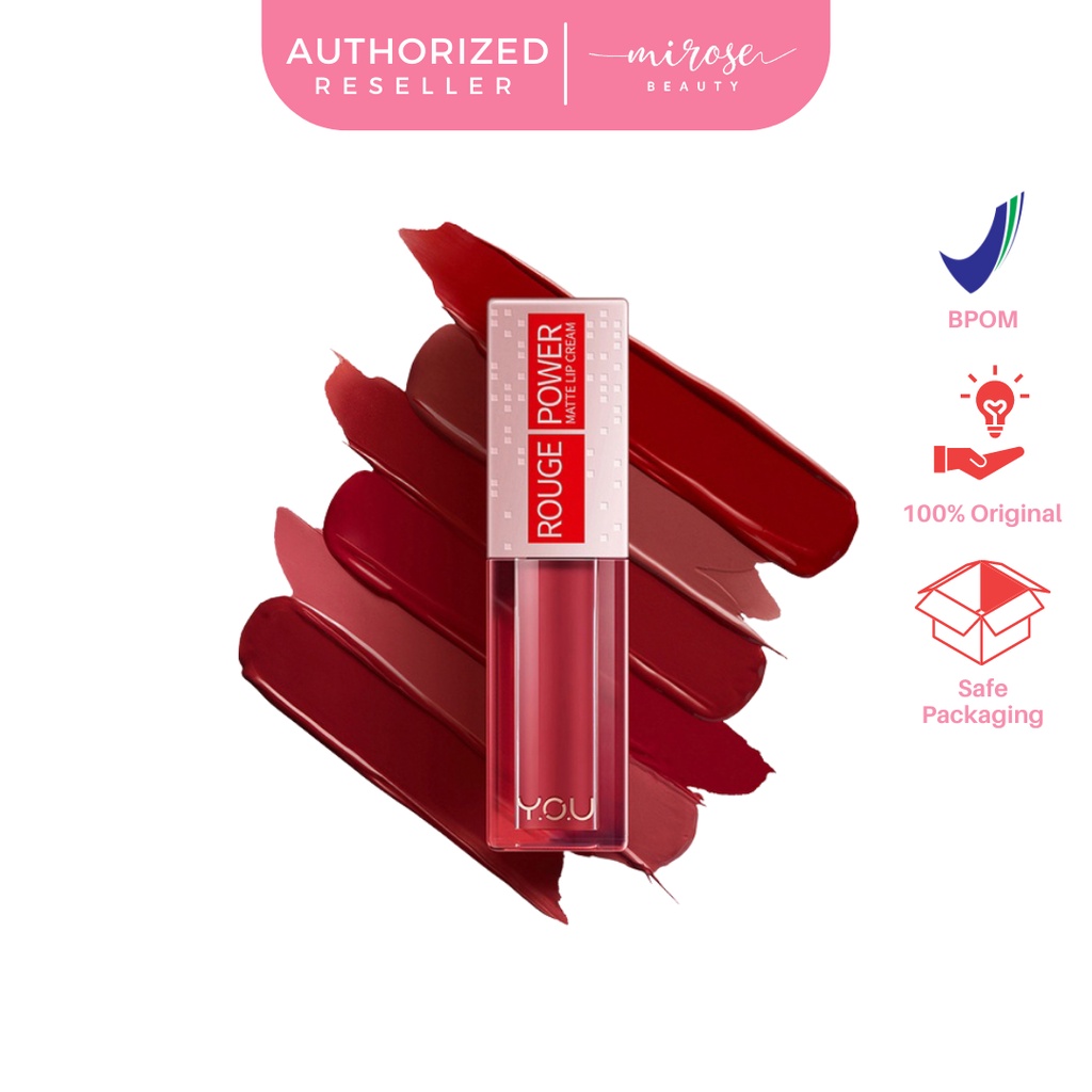 YOU Rouge Power Matte Lip Cream | Matte Finish, Tahan Lama, Nourishing, with Manuka Honey