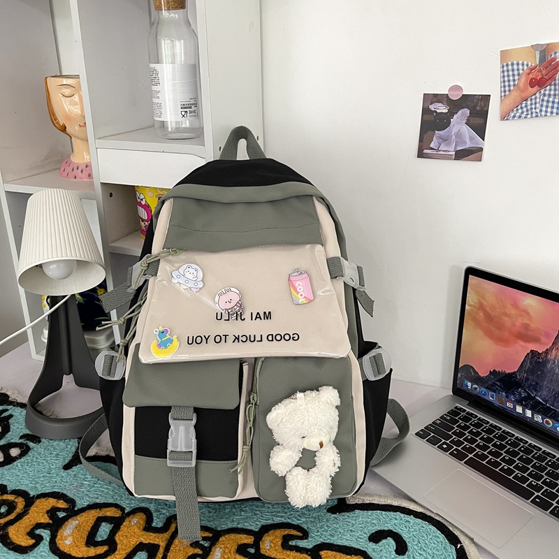 TFT AX200312 92972 AX972 T49 B2431 C1098 DJT7038 R6858 (1 KG MUAT 2) Tas Ransel Wanita Nylon Nilon import terbaru Ready Warna Biru cantik lucu