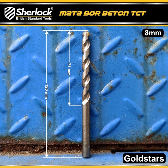 Mata Bor Beton TCT 8 mm Sherlock (mata terbuat dari TUNGSTEN CARBIDE TIPS)