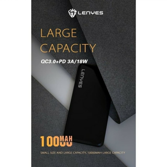 LENYES PX172D 10000MAH POWERBANK FAST CHARGING QC 3.0 ORIGINAL