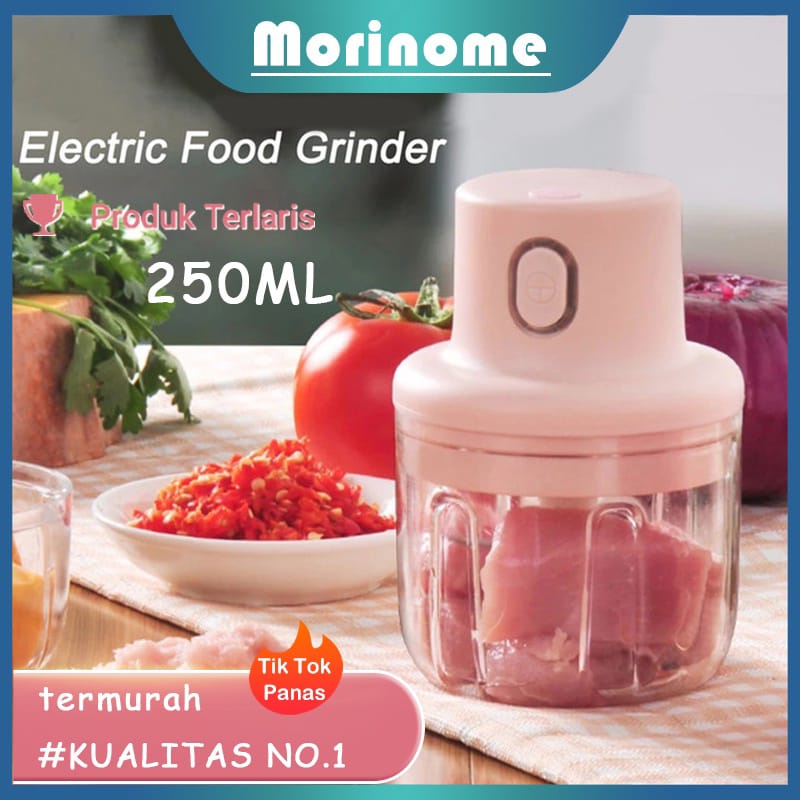 Blender Portable Alat Penggiling Pencincang Bumbu Dapur Elektrik Tanpa Kabel Mini Chopper 250ML