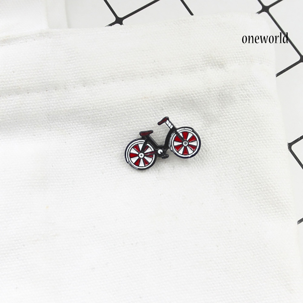 OW@ Cartoon Enamel Bicycle Badge Collar Lapel Brooch Pin Clothes Jewelry Bag Decor