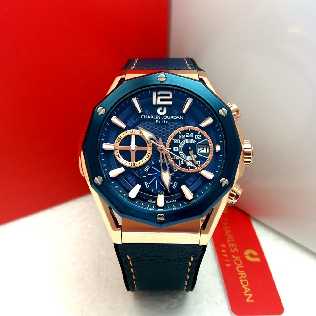 Jam Tangan Pria Charles Jourdan Cj1101 1585c Original Bergaransi Resmi Shopee Indonesia