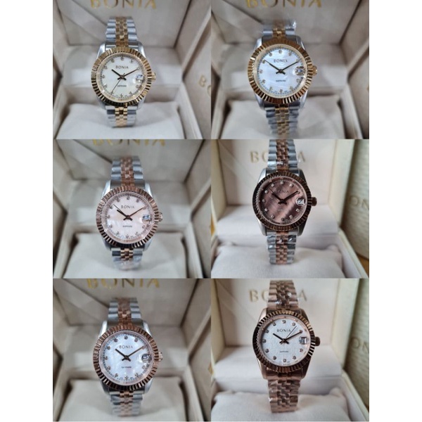 JAM TANGAN PRIA WANITA | RANTAI | KULIT | KARET | MURAH | BONIA BNB 10087S FOR LADIES - BATERAI ALL 