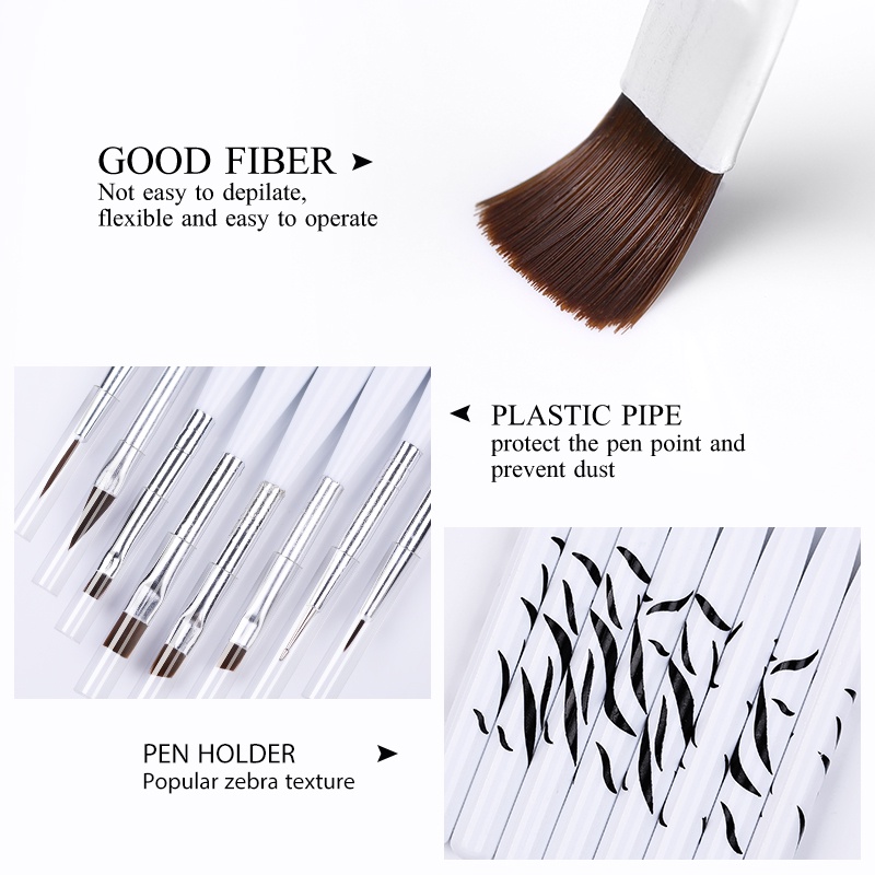8Pcs Nail Brush Nail Art Liner Brush Acrylic French Stripe 3D Tips Manicure Ultra-thin Line Drawing UV Gel Brushes Painting Kit