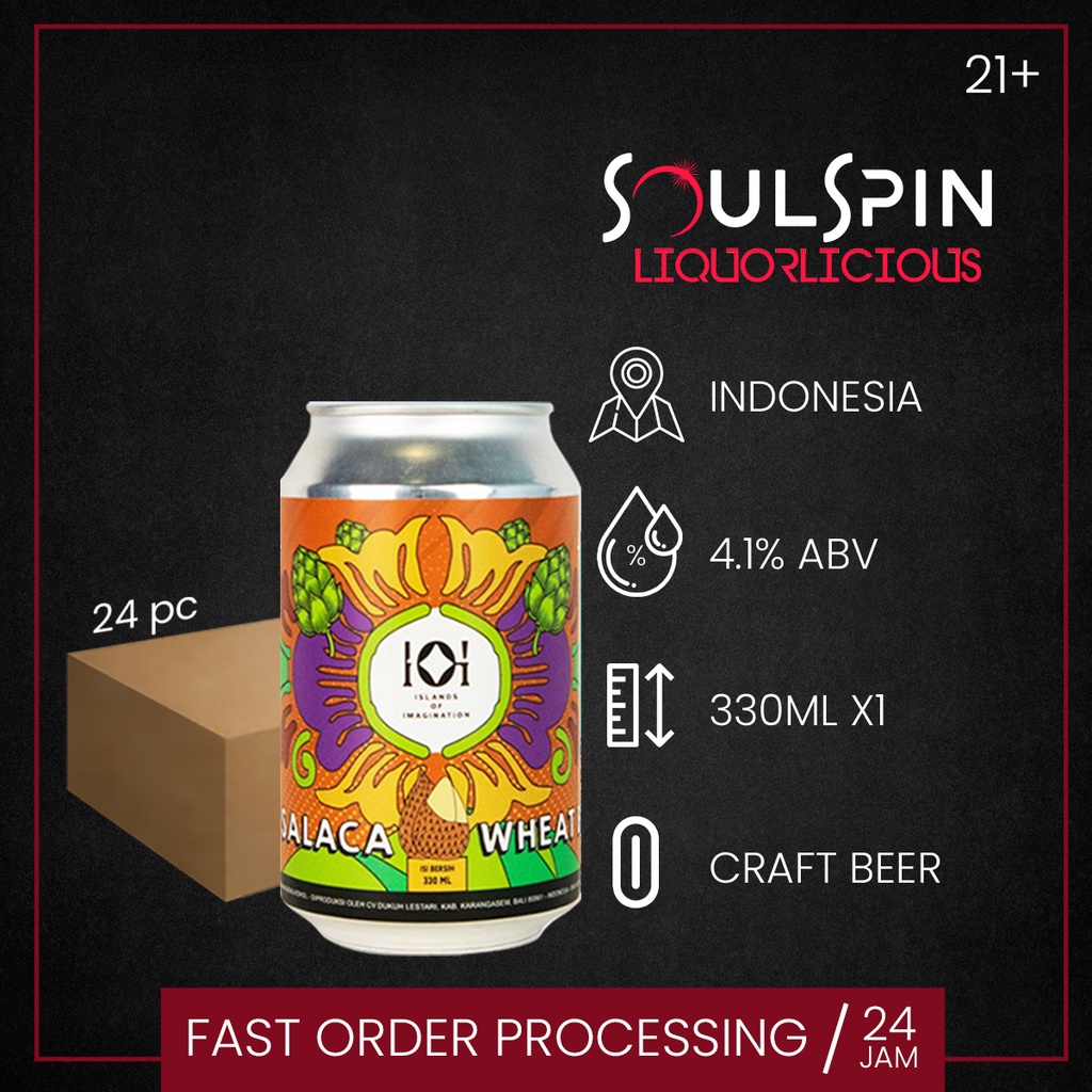 

IOI Salaca Wheat 330ml Balinese Craft Beer Bir Kriya [ dus 24 kaleng ]