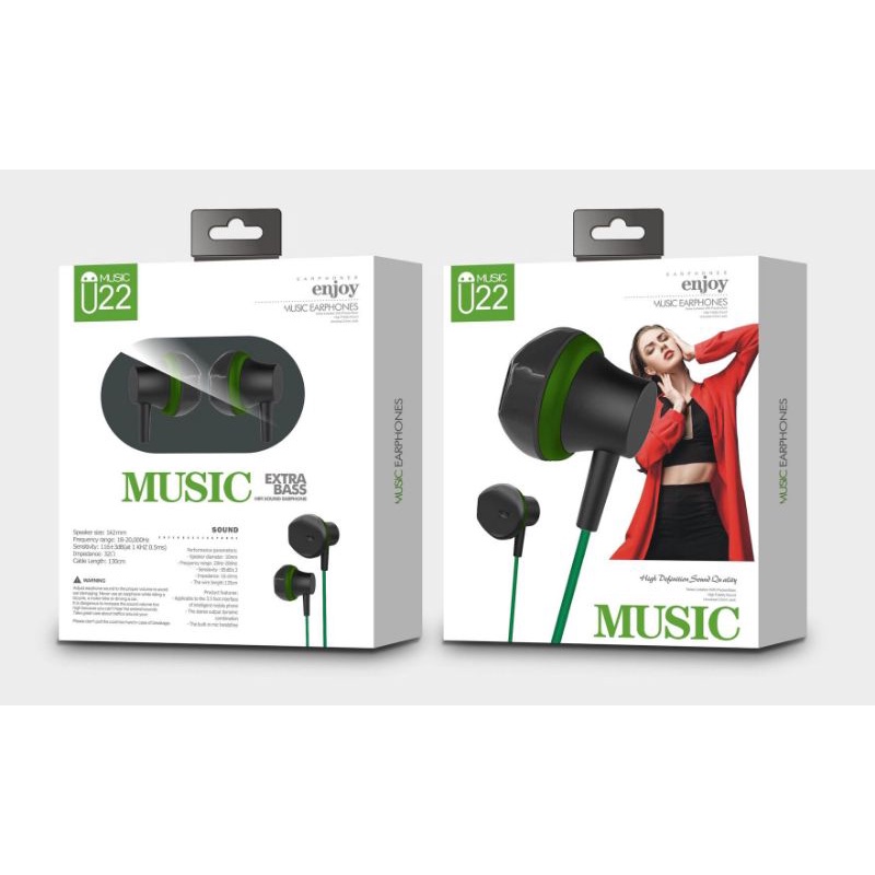 Handsfree /earphone / headset U22 super bass