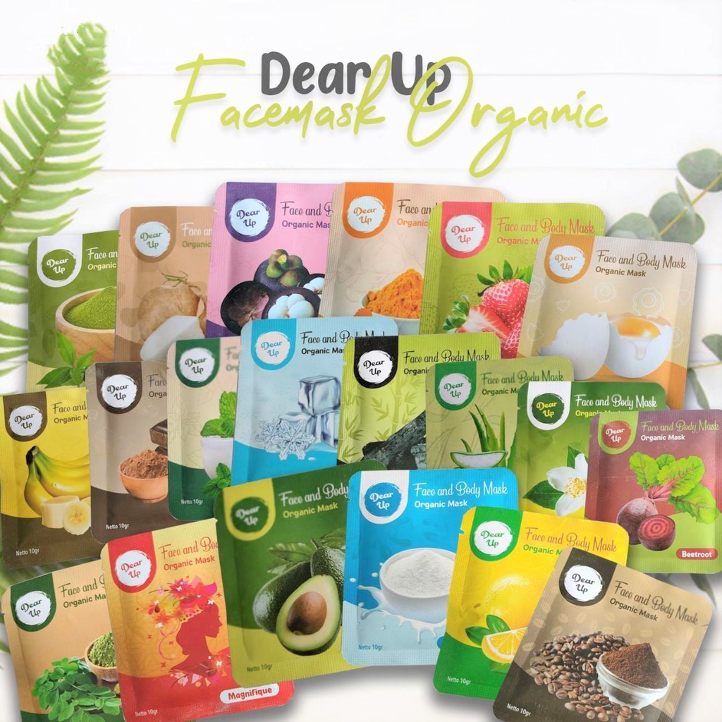 DEAR UP Face Mask Body Mask 10g 20g | Masker Organik | Wajah | Alami | Bubuk