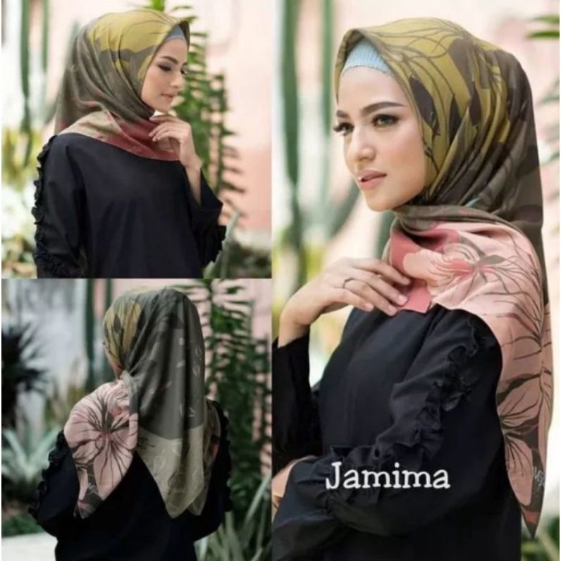 HIJAB SEGI EMPAT MY LADY MOTIF JAMINA  SUPER PERMIUM