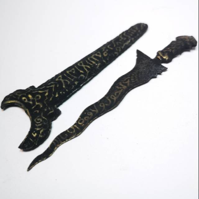 PROMO KEREN Souvenir Keris Pusaka Nogo Runting Singkir Angin Warangka Ladrang Bahan Kuningan