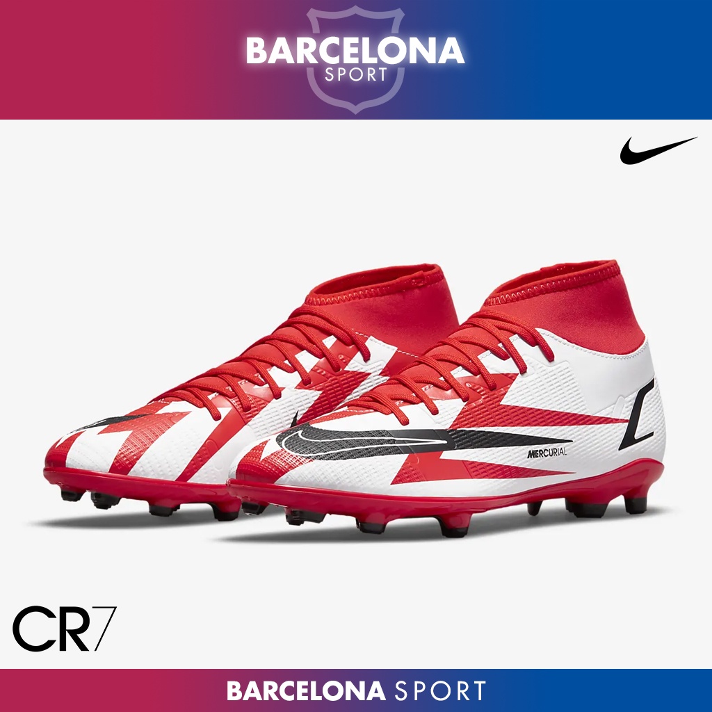 CRISTIANO RONALDO Nike Mercurial Superfly 8 Club CR7 FG MG Chile Red/Black/White - Sepatu Sepak Bola