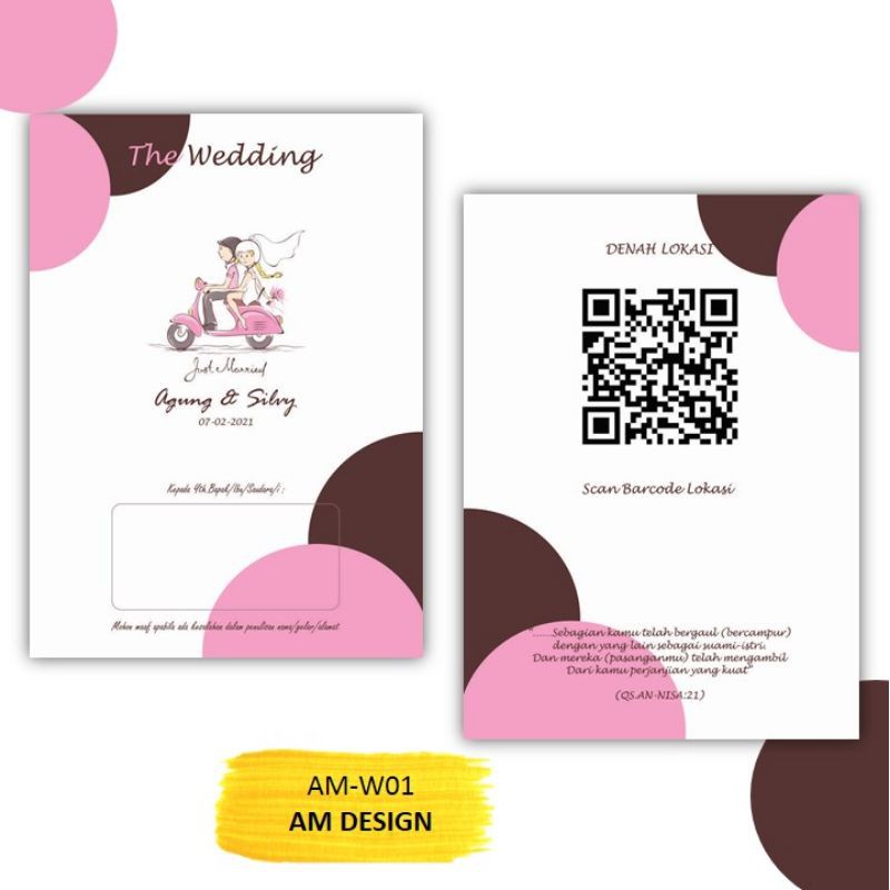 

Undangan Pernikahan Custom Unik,Murah, Elegan Tema Watercolor Kertas Tebal - AM-W01 New