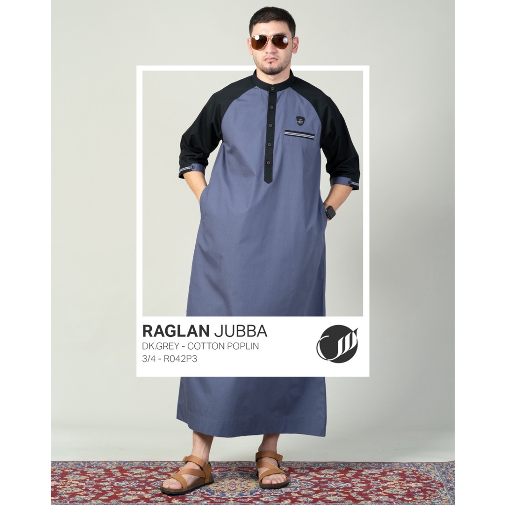 SAMASE Jubba Jubah Raglan R042P Baju Gamis Pakaian Muslim Pria laki Laki Dewasa Lengan 3/4 Jubbah Cowok Terbaru 2022 Samase Clothes Premiun Distributor Bekasi-4