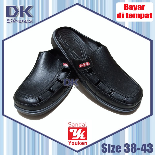 Youken 145 Sandal Selop 38-43 Hitam / Selop Bakpao Baim Karet Karet Laki-laki