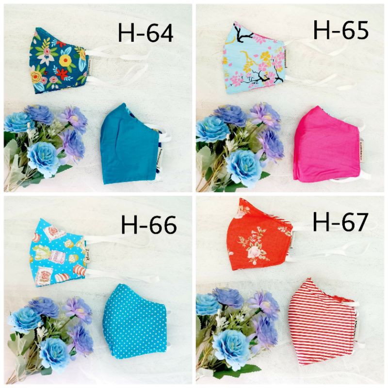 Masker Kain Instant Headloop Bolak Balik | Masker Kain Terlaris | Masker Hijab bisa pilih motif