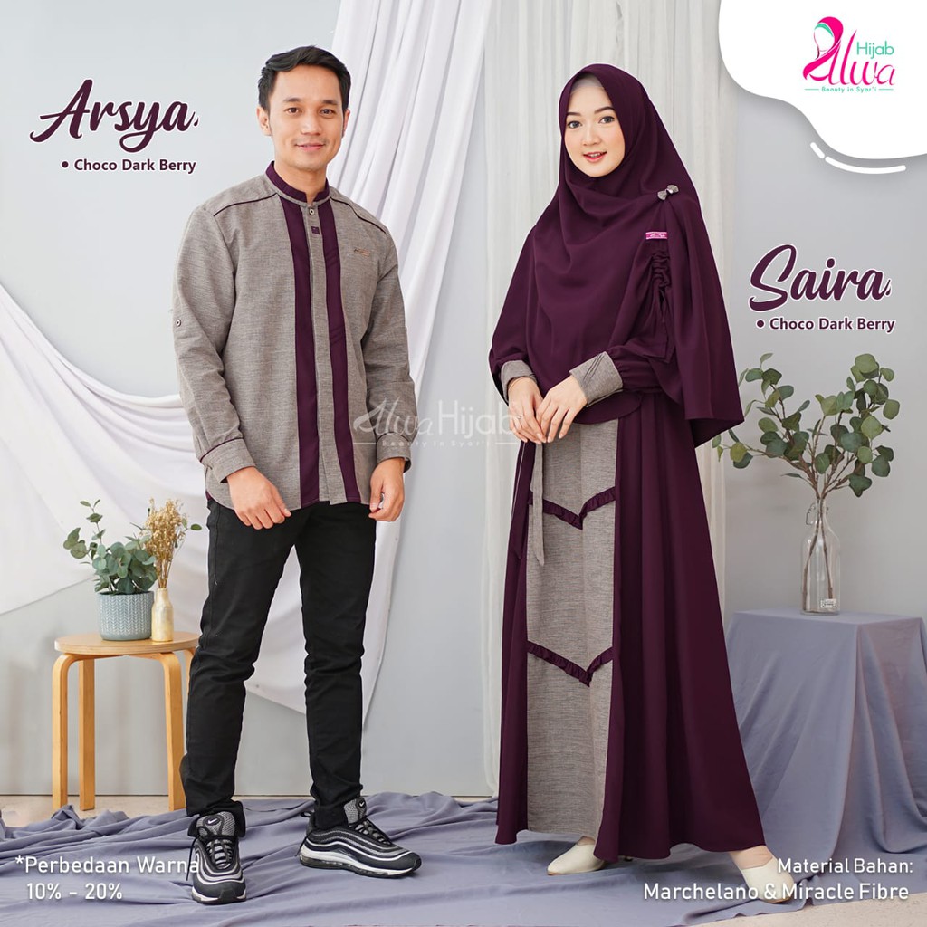 ALWA HIJAB Couple Koko Gamis Arsya Saira Couple Set Original {Ready Stock}
