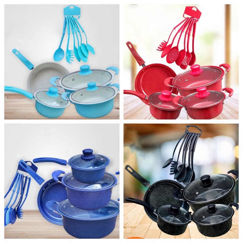 panci set 13pcs/panci set 13pcs tutup kaca multifungsi