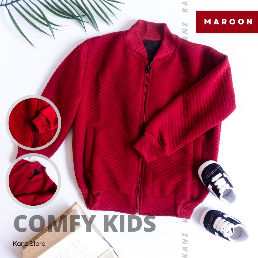 Comfy Jacket Anak | Jaket Bayi / Anak Usia 3 bulan - 8 tahun | Basic Polos Knitt pakaian anak unisex