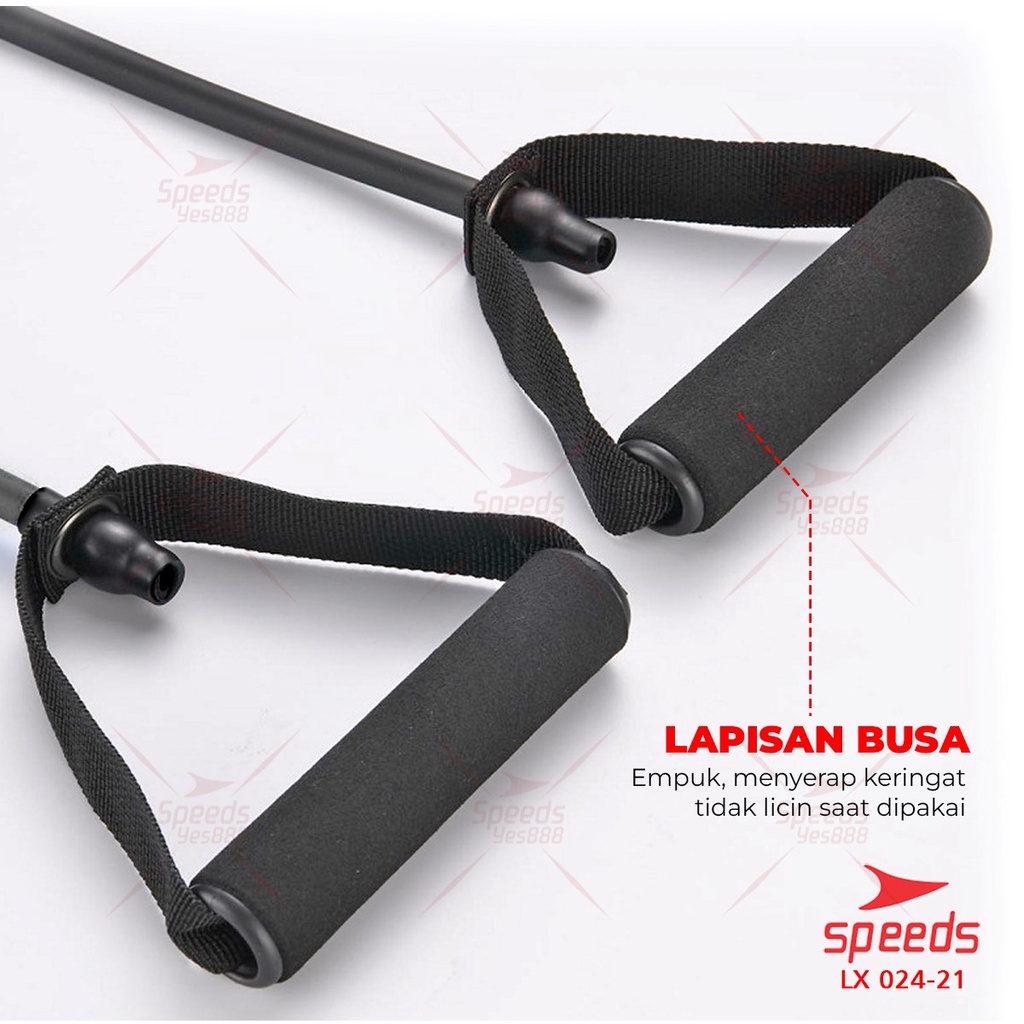 SPEEDS Tali Fitness Elastis Resistance Bands Dilengkapi Handle Stretching Rope Olahraga 024-21-4