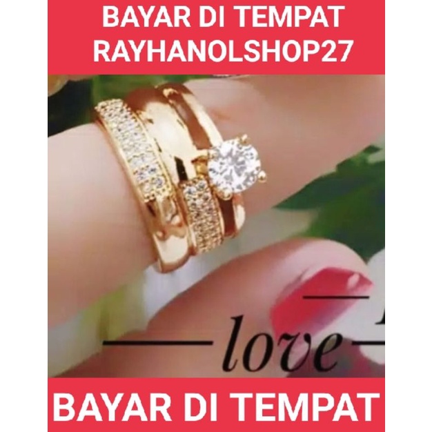 Cincin CK tersedia warna Gold dan silver cincin titanium mata'satu anti karat lapis emas 24k bisa di pakai sehari hari kapan pun dan di mana pun