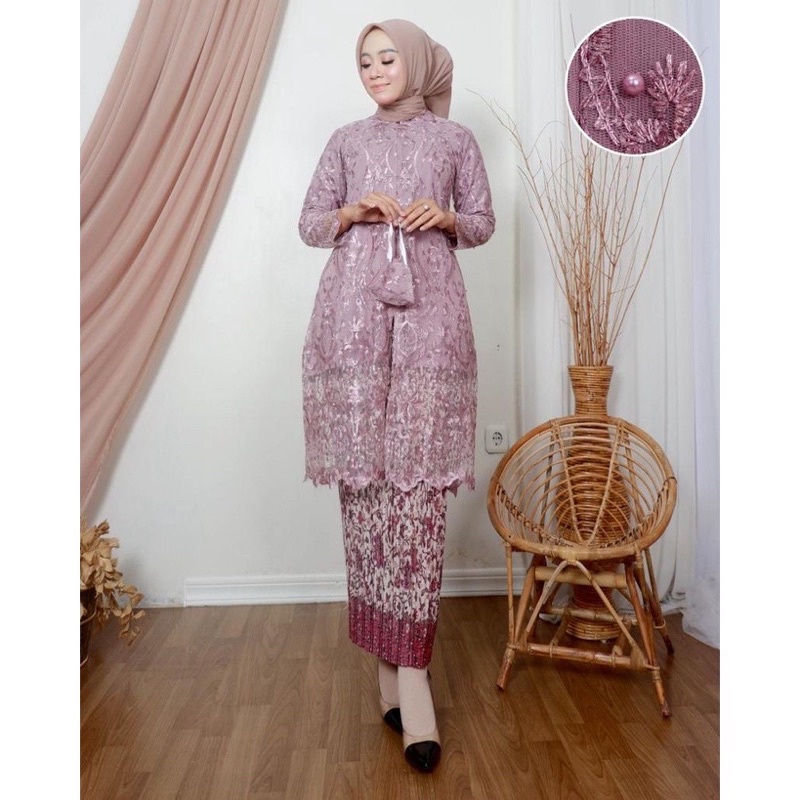 Set Kebaya Tunik Busui Set Kebaya Model Tunik Kebaya Wisuda Kebaya Modern Baju Pesta By Santiank_Kebaya