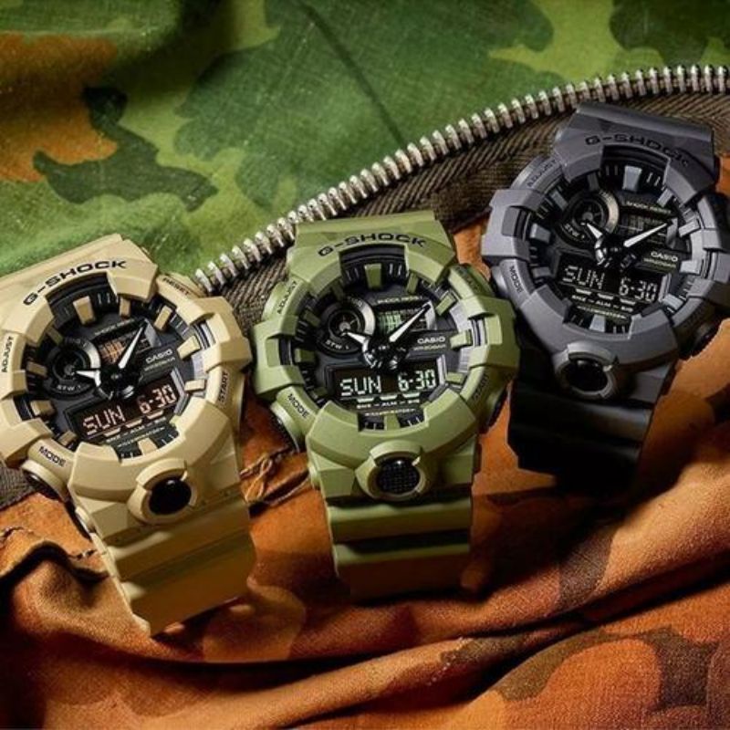 NEW CASIO PRIA JAM TANGAN CASI G-SHOCK GA-700 ARMY FULL SET