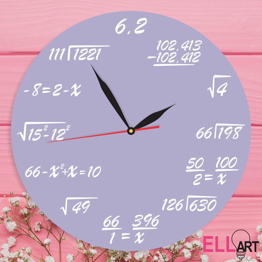 Jam Dinding Unik Rumus MTK Minimalis Pajangan Dekorasi Formula Math Vintage-PURPLE