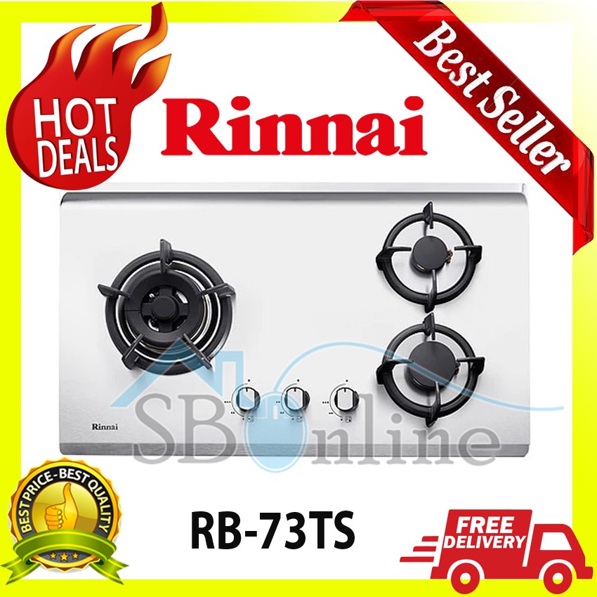 Kompor Gas Tanam 3 Tungku Rinnai RB-73TS