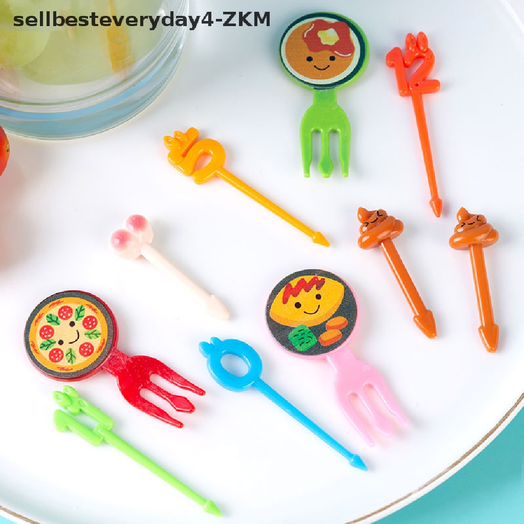 (sellbesteverydayZKM) Set Garpu Buah / Makanan Penutup / Cocktail / Sandwich Model Kartun Untuk Pesta