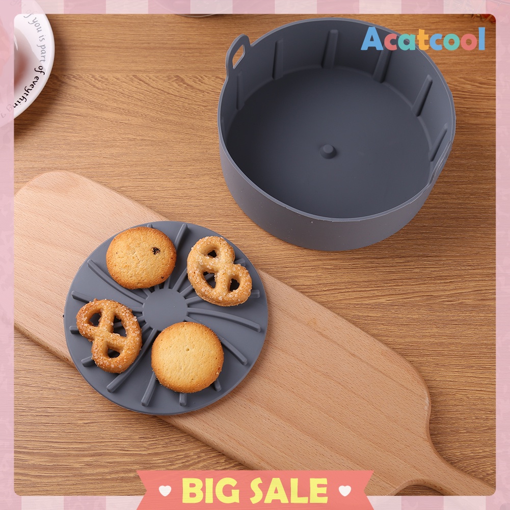 Thick Silicone Grill Pan Air Fryer Basket Dessert Baking Cooking Tray Tools