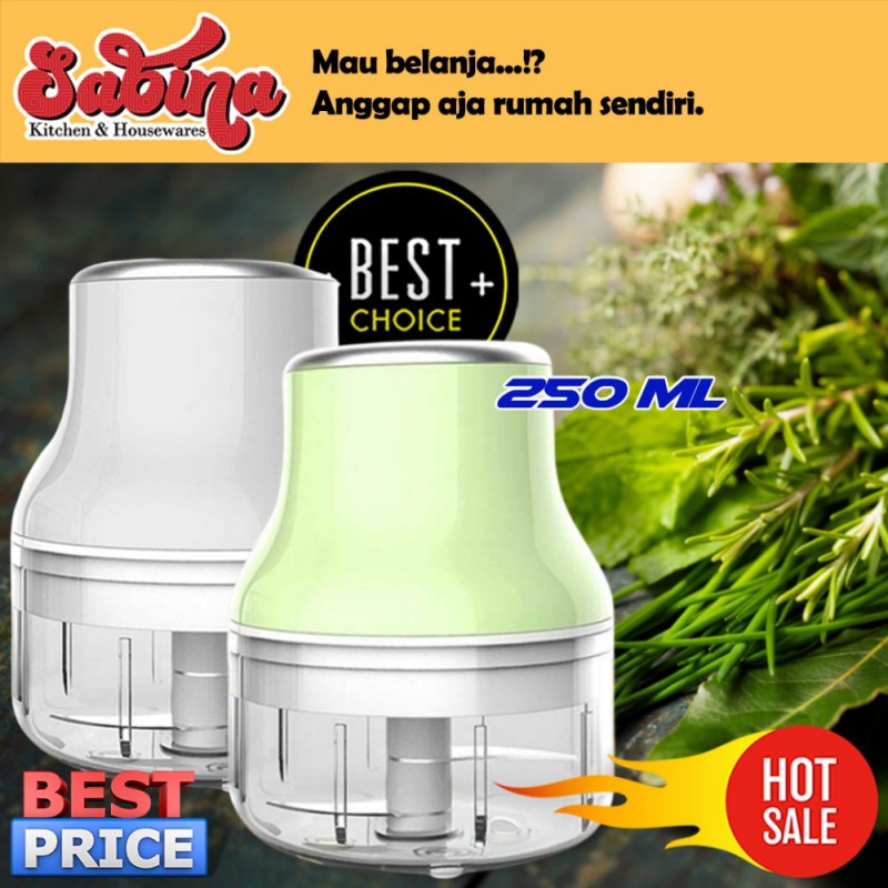 Blender Mixer Mini Portable Elektrik Bumbu Dapur Food Chopper 250ML