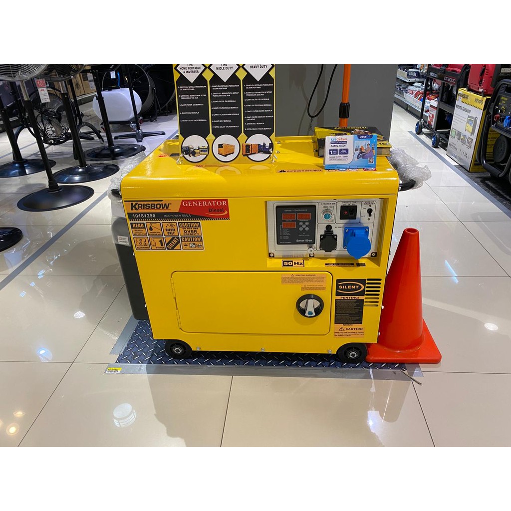 Krisbow Genset solar Diesel silent Hp 4000 watt 1 Ph Silent Cwa generator