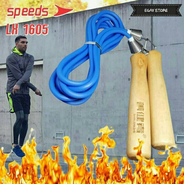 [ALAT OLAHRAGA] Lompat Tali Skipping Jump Rope Gym Fitness Kayu 1605 - Murah Terlaris