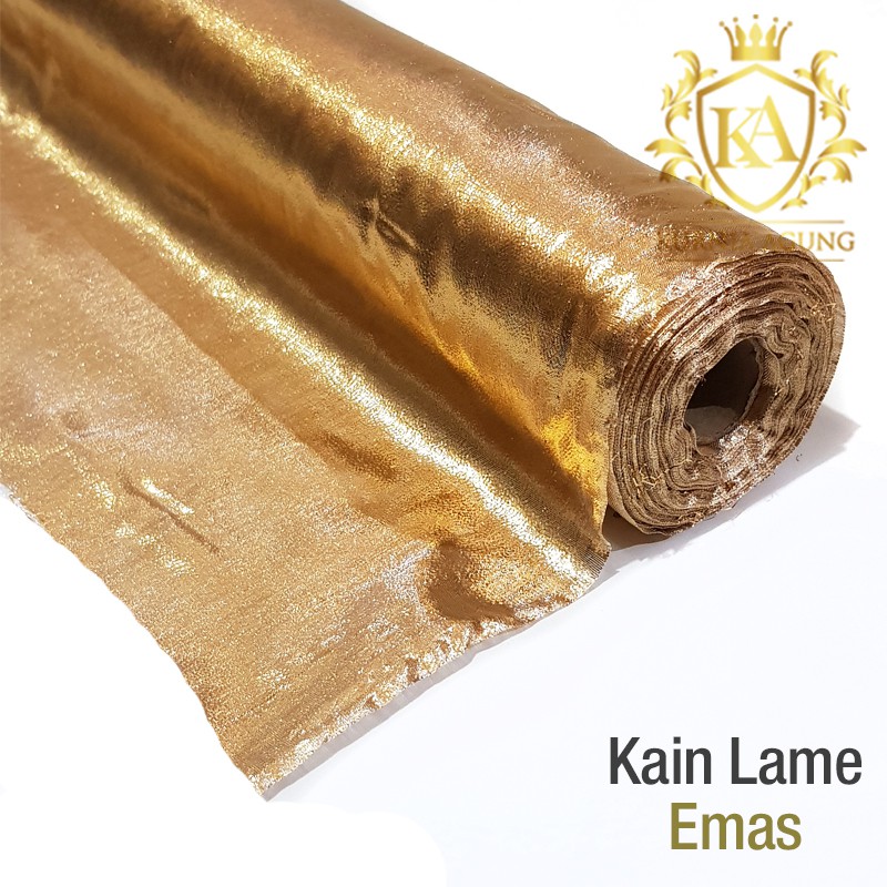 Kain Lame Emas &amp; Perak Bahan Pakaian Adat Warna Gold Silver Dekorasi Lebar 120 cm Murah Gulungan Per ROLL (50 yard / 45 meter)