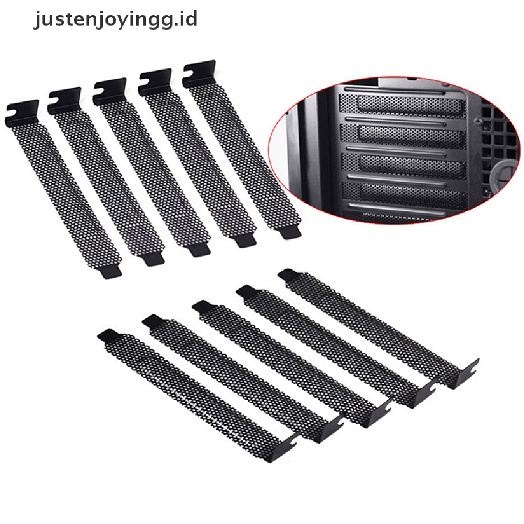 // justenjoyingg.id // 10Pcs New black PCI slot cover dust filter blanking plate hard steel ~