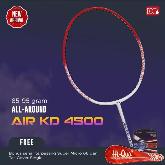 Hi-Qua Original Raket Badminton All Around High Quality + Tas