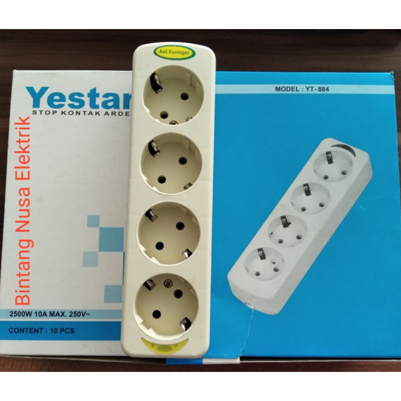 Yestar YT-884 Stop Kontak Arde 4 Lubang/ Soket Arde 4 Lubang/ Multicord Arde 4 Lubang/ Terminal Kabel 4 Lubang/ Terminal Listrik 4 Lubang/ Colokan Kabel 4 Lubang/ Colokan Listrik 4 Lubang/ Copcopan Kabel/ Copcopan Kabel/ Stop Kontak Murah/ Soket Murah