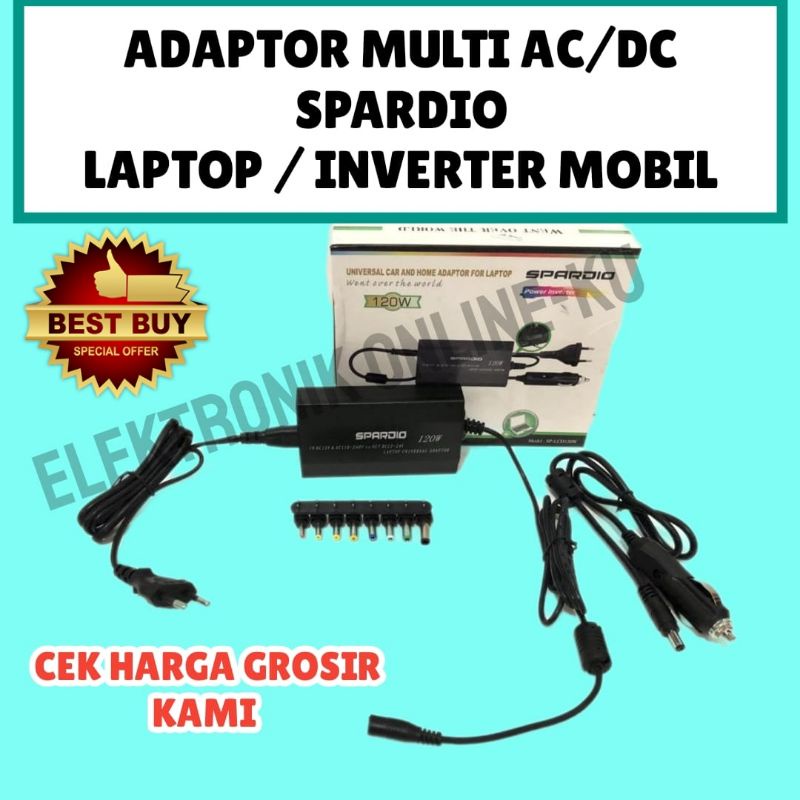 ADAPTOR MULTI SPARDIO AC DC LAPTOP INVERTER MOBIL