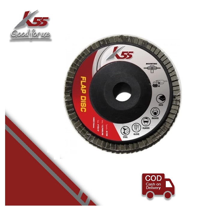 K55 Amplas Susun Gerinda 4&quot; 4 Inch Flap Disc Grid Grit 60 80 100 120 150 180 240 320 400 / Amplas Tumpuk #60 #80 #100 #120 #150 #180 #240 #320 #400Gerinda 4 Inch