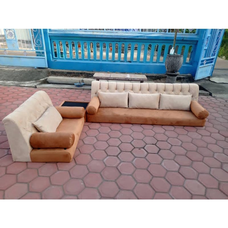 DIY Sofa misnad lantai arab lesehan harga meteran free bantal guling setara informa ikea