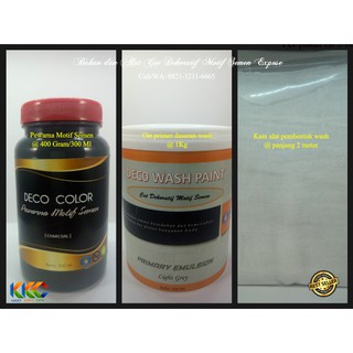  Cat  Dekoratif Wash Paint Motif Semen Expose  Light Grey 