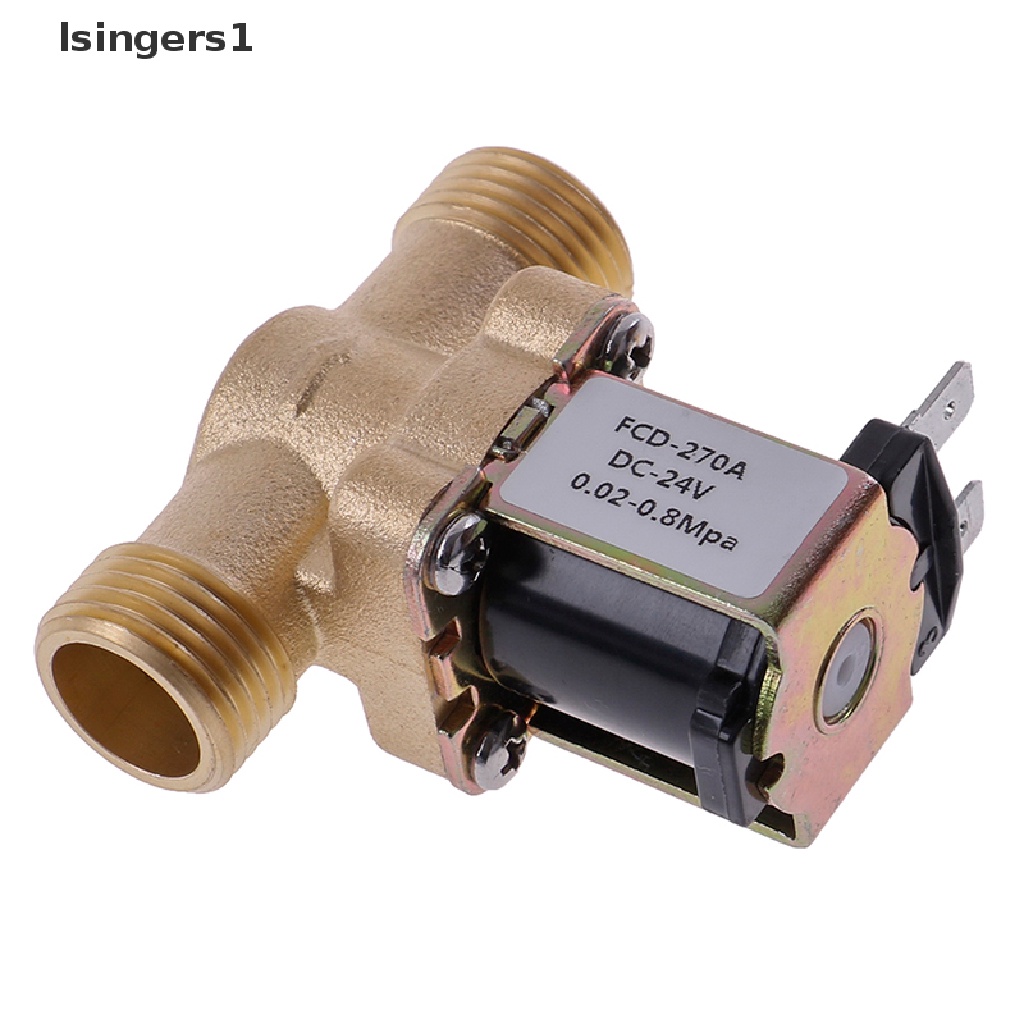 (lsingers1) G1 / 2 &quot;Katup Solenoid Elektrik DC 12v 24v AC220v Bahan Kuningan Untuk Pemanas Air Tenaga Surya